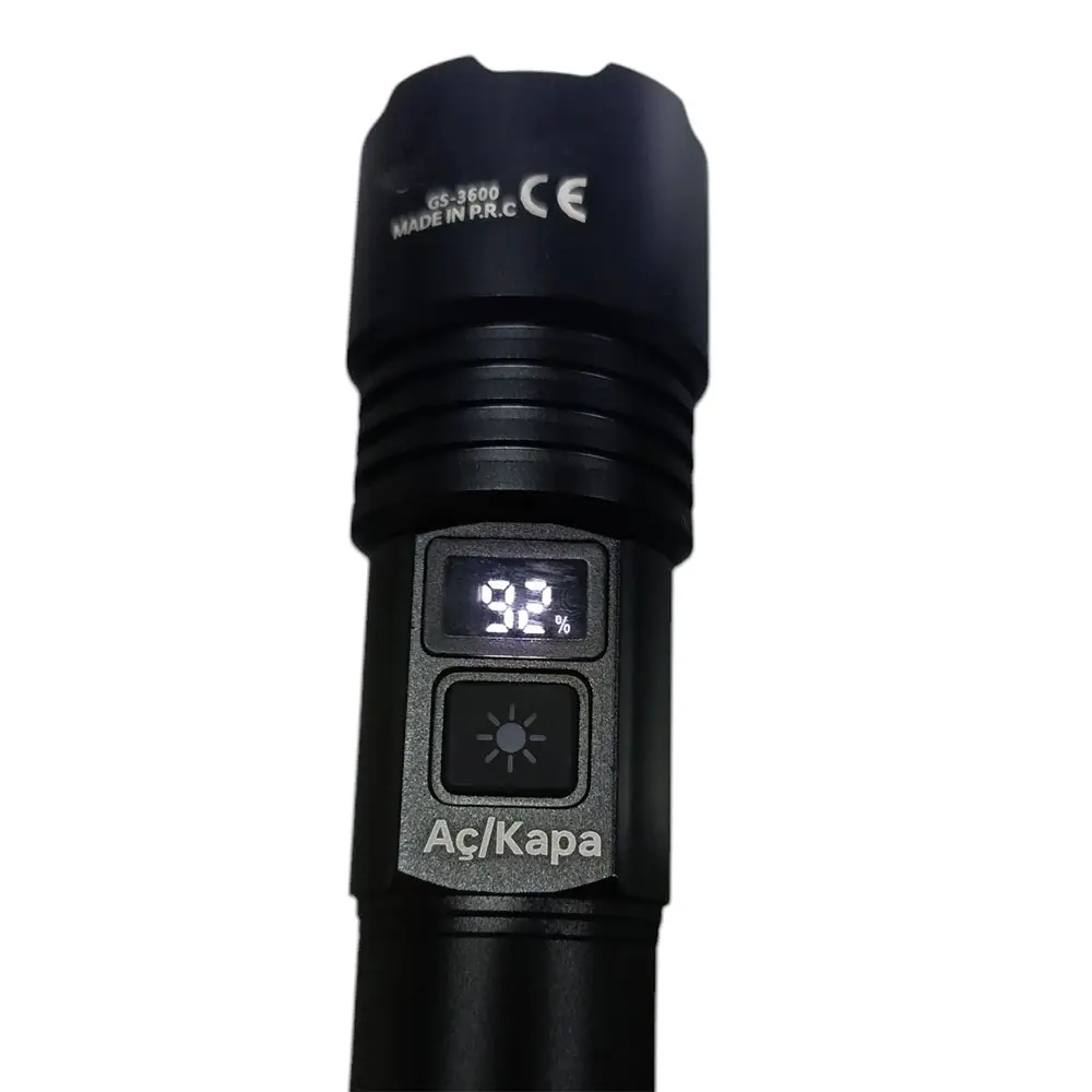1300 Lümen TG Led 2800 mAH Zoom Özellikli Şarj Edilebilir El Feneri SK3600 1300 Lümen TG Led 2800 mAH Zoom Özellikli Şarj Edilebilir El Feneri SK3600