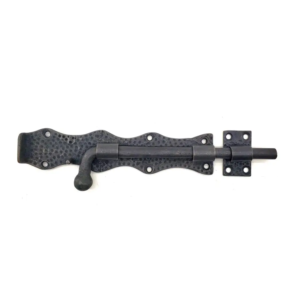 Antika Tarz Dekoratif Pirinç Dövme Kapı Sürgüsü - 20cm, Oksit Antika Tarz Dekoratif Pirinç Dövme Kapı Sürgüsü - 20cm, Oksit