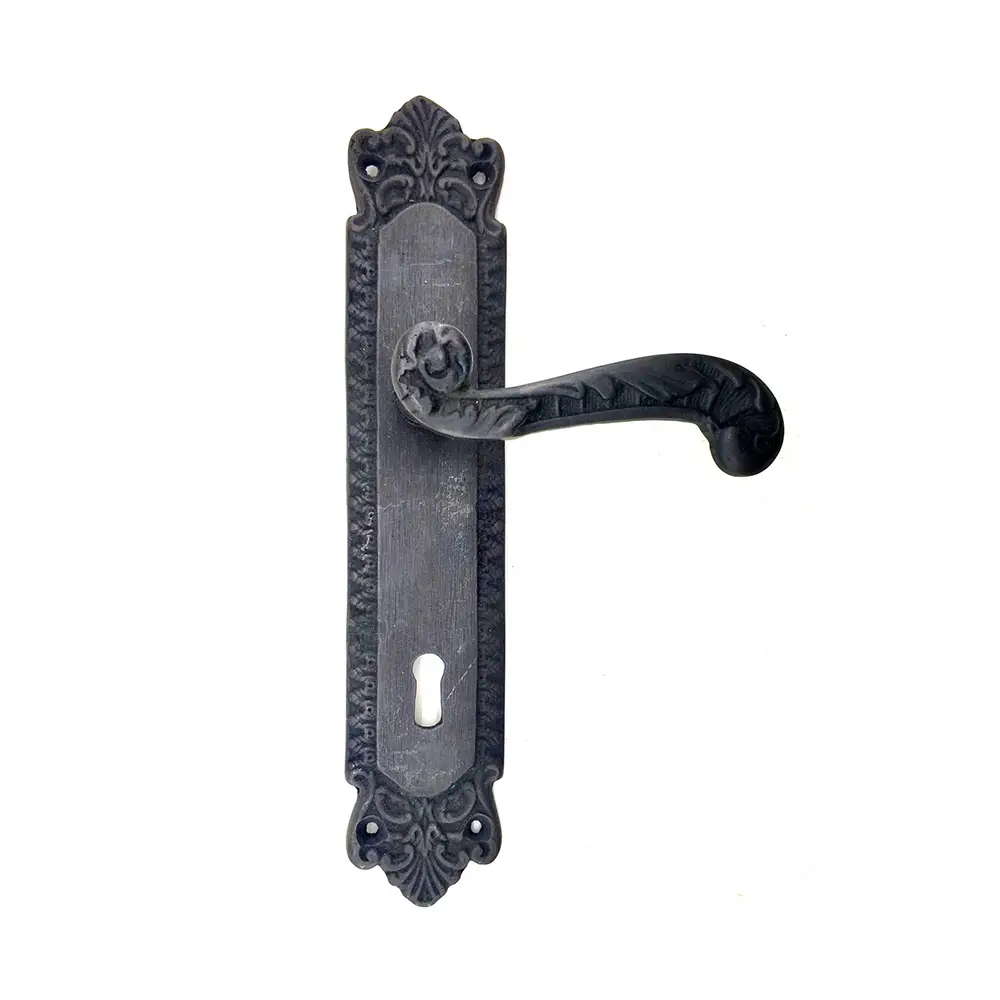 Antika Tarz Dekoratif Pirinç Sultan Banyo Kapı Kolu - 270x54mm, Oksit Antika Tarz Dekoratif Pirinç Sultan Banyo Kapı Kolu - 270x54mm, Oksit