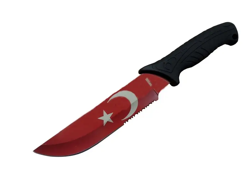 Ayyıldız MF032 RD Kırmızı Av Bıçağı 31cm - Testere Detaylı Bıçak, Kılıflı, Plastik Sap Ayyıldız MF032 RD Kırmızı Av Bıçağı 31cm - Testere Detaylı Bıçak, Kılıflı, Plastik Sap