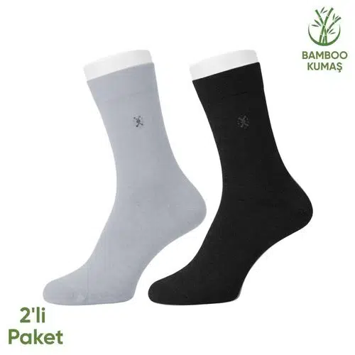 Bambu Erkek Soket Çorabı - 2 Çift - Dikişsiz - Gori -17135 - Set 2