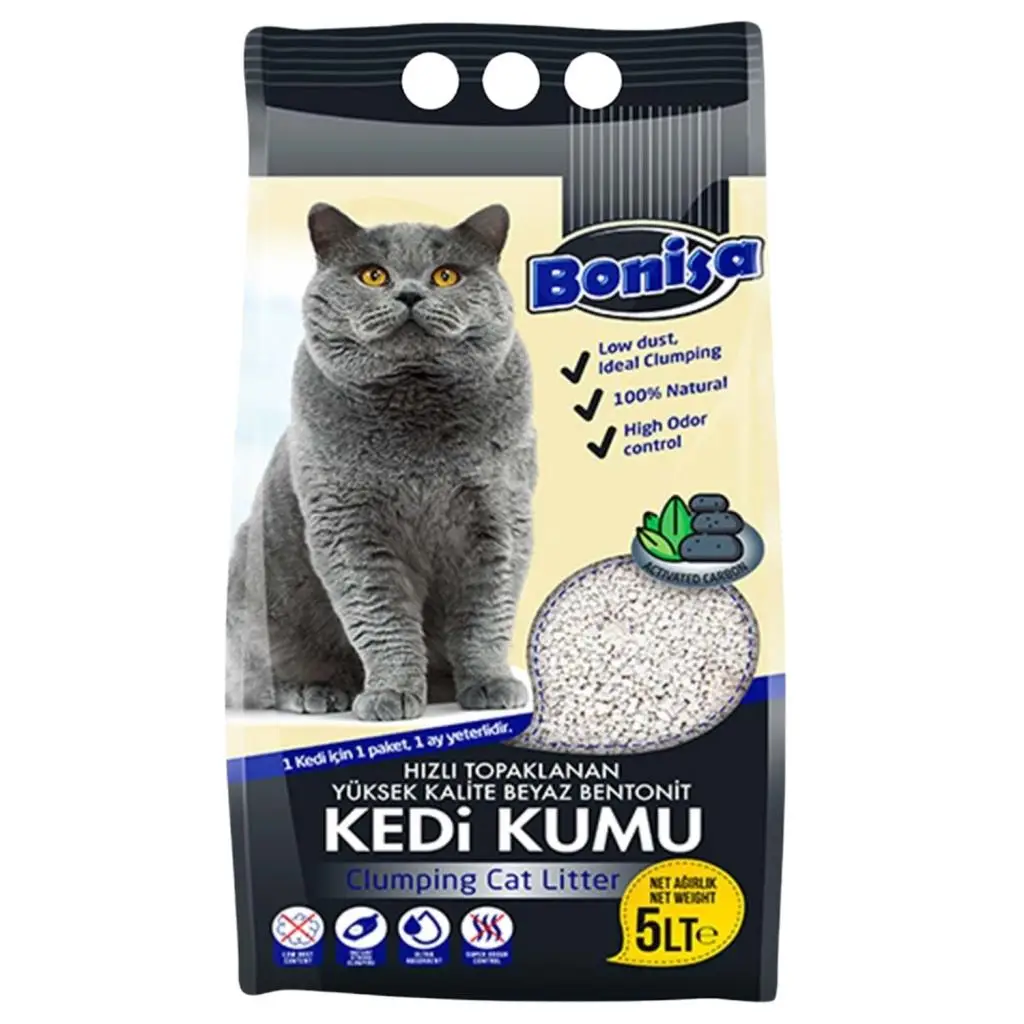 Bentonit Kedi Kumu - Bonisa - Active Carbon - 5 Lt Bentonit Kedi Kumu - Bonisa - Active Carbon - 5 Lt
