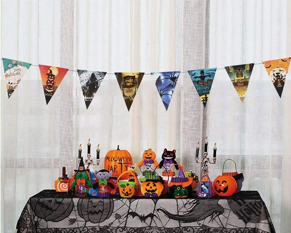 Cadılar Bayramı Halloween Flama Bayrak Banner Süs 8 li 3 Metre Cadılar Bayramı Halloween Flama Bayrak Banner Süs 8 li 3 Metre