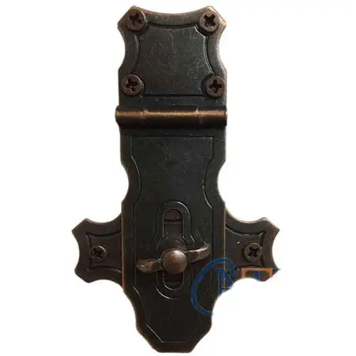 Dekoratif Anahtarlı Sandık Askısı - 40x65mm, Oksit, 1 Adet Dekoratif Anahtarlı Sandık Askısı - 40x65mm, Oksit, 1 Adet