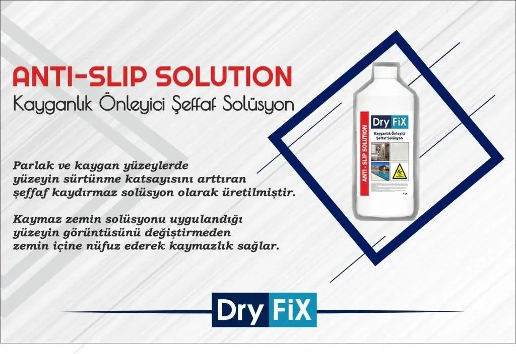 DryFix Kayganlık Önleyici Şeffaf Solüsyon 5 Lt DryFix Kayganlık Önleyici Şeffaf Solüsyon 5 Lt