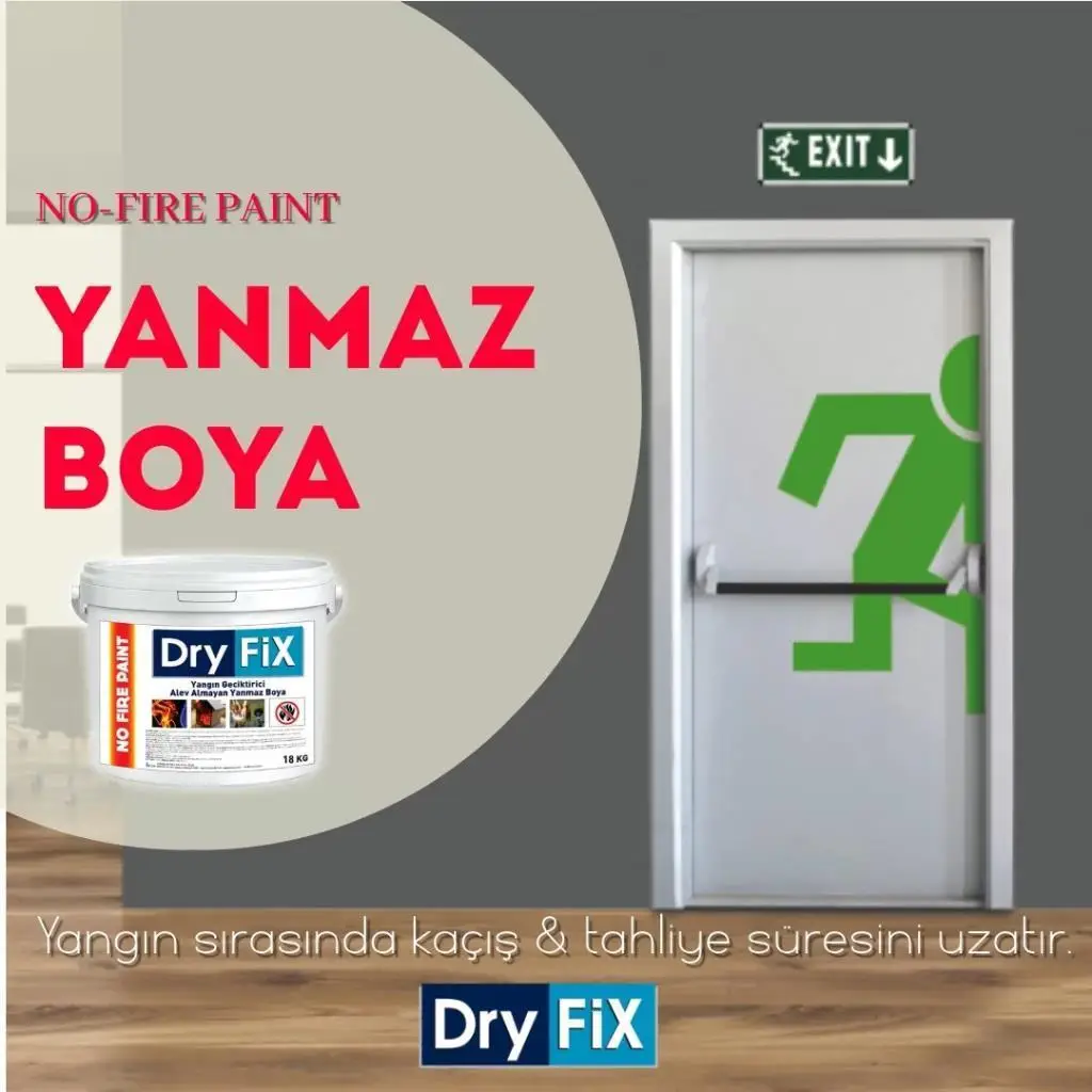 DryFix No Fire Paint Yangın Geciktirici Alev Almayan Yanmaz Boya 18 Kg Ral 7040 Koyu Gri DryFix No Fire Paint Yangın Geciktirici Alev Almayan Yanmaz Boya 18 Kg Ral 7040 Koyu Gri