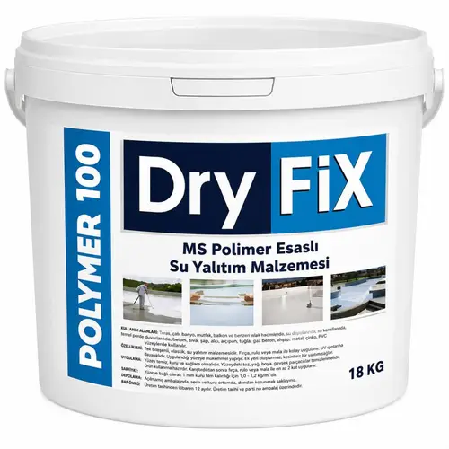 DryFix Polymer100 Polimer Esaslı Su Yalıtım Malzemesi 5 Kg Beyaz