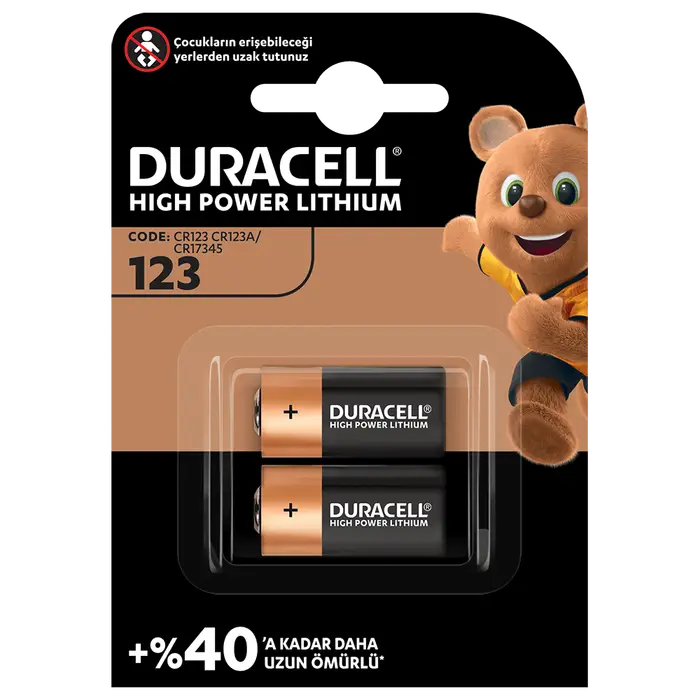 DURACELL ULTRA LİTYUM CR123A 2Lİ DURACELL ULTRA LİTYUM CR123A 2Lİ