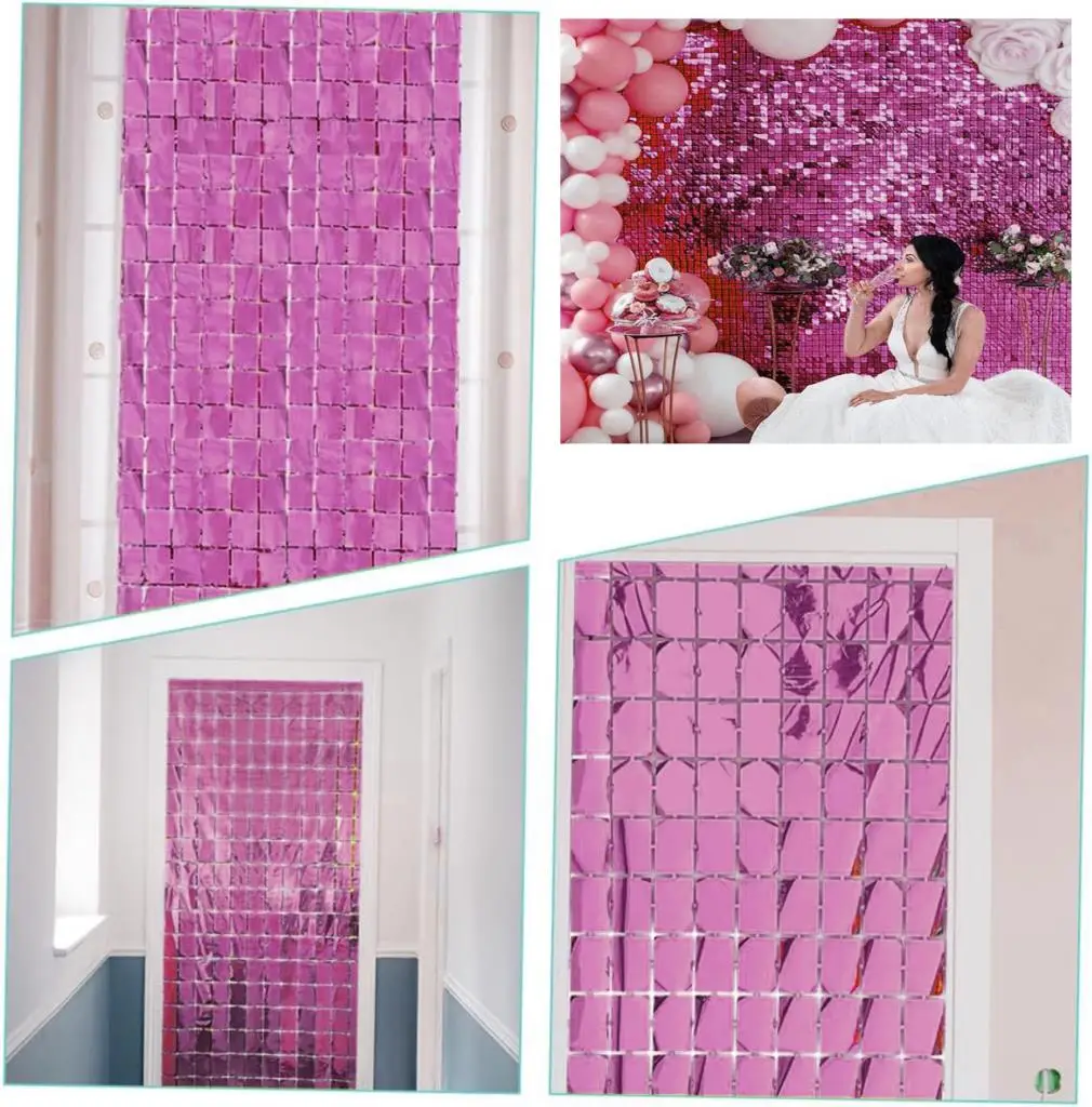 Ekstra Metalize Rose Gold Renk Disko Dikdörtgen Kesim Kapı Perdesi Dekorasyon 1x2 Metre Ekstra Metalize Rose Gold Renk Disko Dikdörtgen Kesim Kapı Perdesi Dekorasyon 1x2 Metre