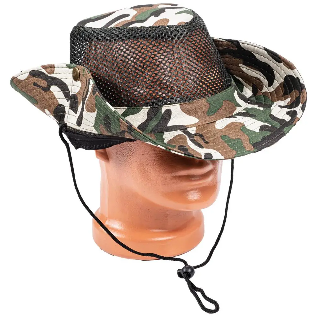 Fileli Outdoor Şapka - Balıkçı Şapka - Kahve Kamuflaj - ART-7502 Fileli Outdoor Şapka - Balıkçı Şapka - Kahve Kamuflaj - ART-7502