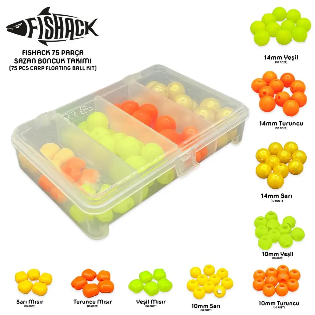 Fishack Carp Pearl 75 Parça Sazan Boncuk Seti Fishack Carp Pearl 75 Parça Sazan Boncuk Seti