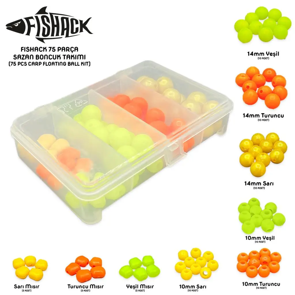 Fishack Carp Pearl 75 Parça Sazan Boncuk Seti Fishack Carp Pearl 75 Parça Sazan Boncuk Seti