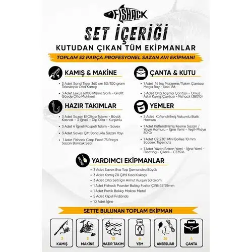Full Set Profesyonel 3'lü Sazan Olta Seti - XL - Kırılmaz Kamış