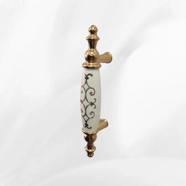 Gerçek porselen 64 mm ALTIN sivri ayak porselen kulp Gerçek porselen 64 mm ALTIN sivri ayak porselen kulp