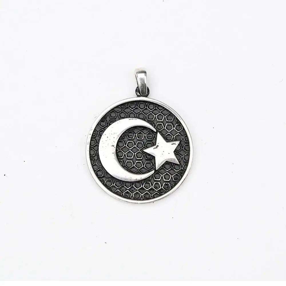 Gümüş Ayyıldız Kabartma Model Erkek Kolye Gümüş Ayyıldız Kabartma Model Erkek Kolye