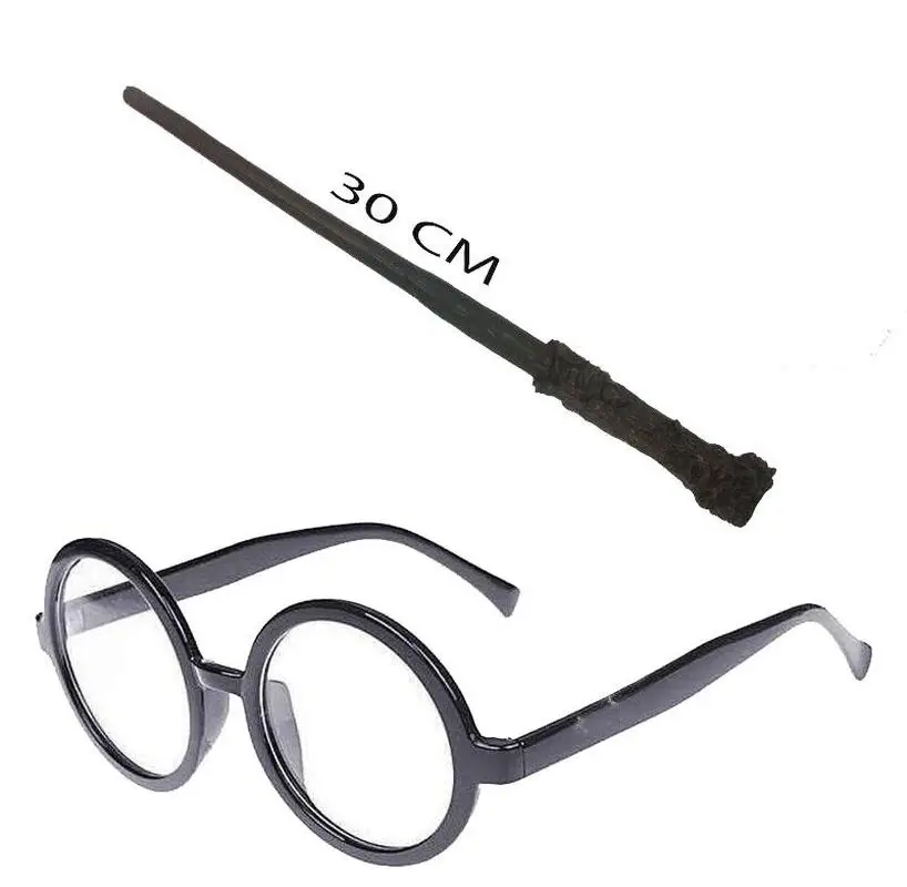 Harry Potter Asası 30 cm ve Siyah Çerçeveli Harry Potter Gözlüğü Seti Harry Potter Asası 30 cm ve Siyah Çerçeveli Harry Potter Gözlüğü Seti