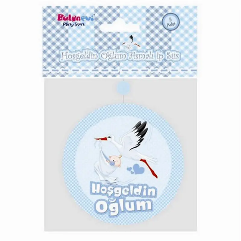 Hoşgeldin Oğlum Yazılı Baby Shower Partisi Asmalı İp Süs 3 Adet Hoşgeldin Oğlum Yazılı Baby Shower Partisi Asmalı İp Süs 3 Adet