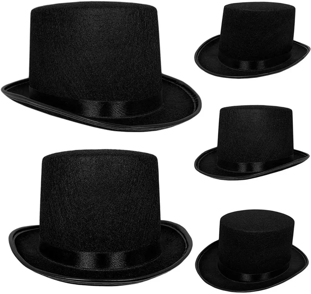 İkinci Kalite Yetişkinler İçin Siyah Renk Ringmaster Sihirbaz Şapkası Fötr Şapka 12 cm İkinci Kalite Yetişkinler İçin Siyah Renk Ringmaster Sihirbaz Şapkası Fötr Şapka 12 cm