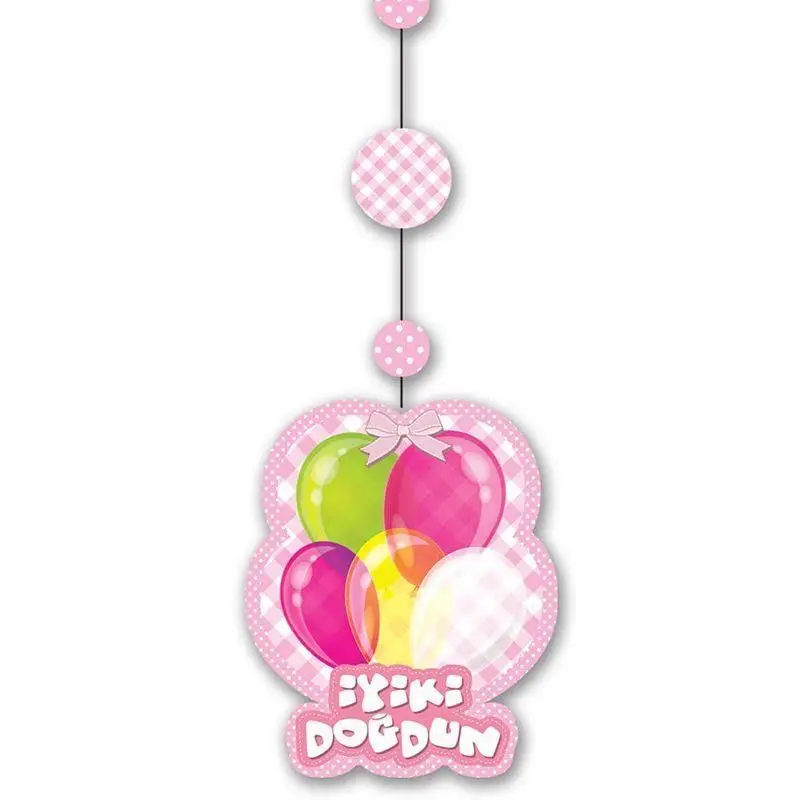 İyiki Doğdun Yazılı Asmalı İp Süs Pembe Renk 3 lü Set 12x45 cm İyiki Doğdun Yazılı Asmalı İp Süs Pembe Renk 3 lü Set 12x45 cm