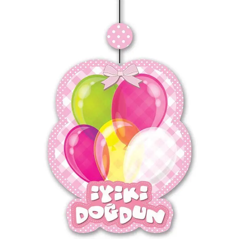 İyiki Doğdun Yazılı Asmalı İp Süs Pembe Renk 3 lü Set 12x45 cm İyiki Doğdun Yazılı Asmalı İp Süs Pembe Renk 3 lü Set 12x45 cm