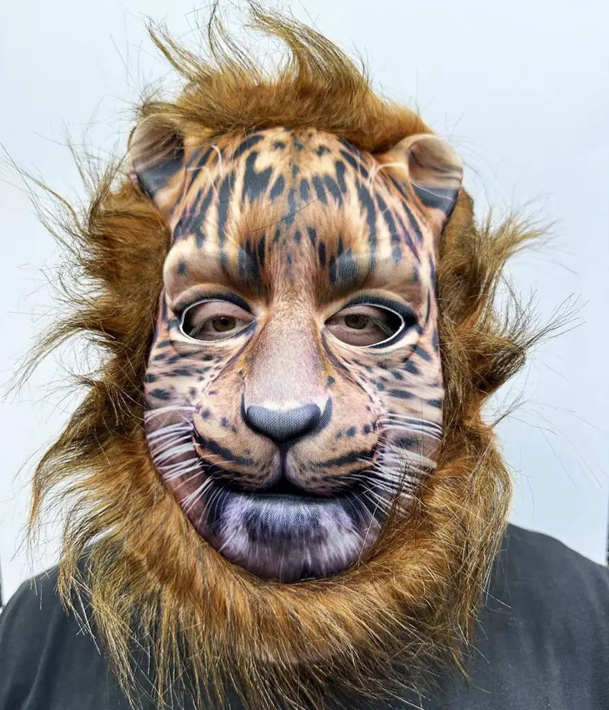 Kahverengi Yeleli Saçlı Peluş Aslan Maskesi Mega Peluş 6 No Kahverengi Yeleli Saçlı Peluş Aslan Maskesi Mega Peluş 6 No