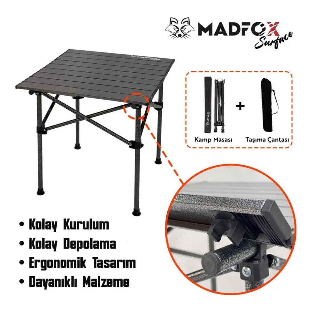 Katlanabilir Alüminyum Kamp Masası - Akordion - Madfox Surface - 547271 Katlanabilir Alüminyum Kamp Masası - Akordion - Madfox Surface - 547271