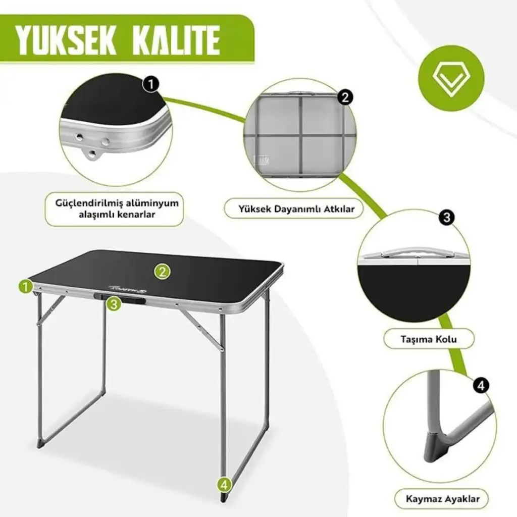 Katlanabilir Alüminyum Kamp Masası - Madfox Zenith - Siyah - 547278 Katlanabilir Alüminyum Kamp Masası - Madfox Zenith - Siyah - 547278