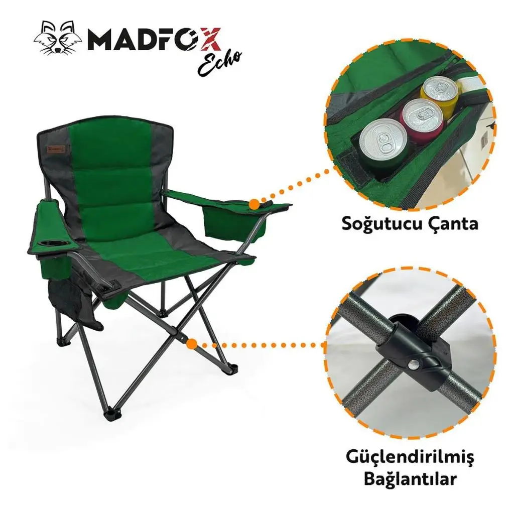 Katlanır Kamp Piknik Sandalyesi - Madfox Echo - Bardaklıklı - Yeşil - 547288 - Taşıma Çantalı Katlanır Kamp Piknik Sandalyesi - Madfox Echo - Bardaklıklı - Yeşil - 547288 - Taşıma Çantalı