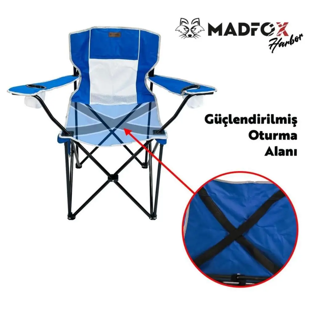 Katlanır Kamp Piknik Sandalyesi - Madfox Harbor - Bardaklıklı - Mavi - 547285 - Taşıma Çantalı Katlanır Kamp Piknik Sandalyesi - Madfox Harbor - Bardaklıklı - Mavi - 547285 - Taşıma Çantalı