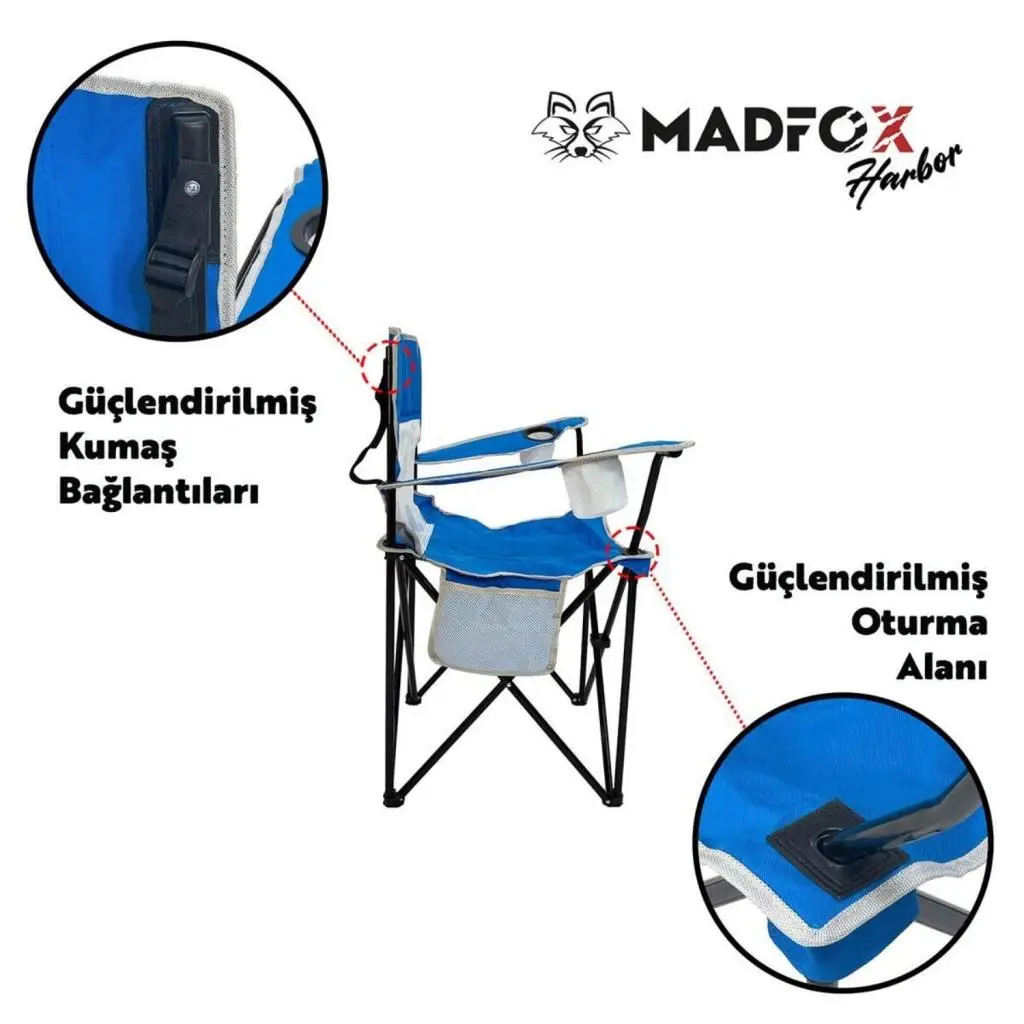 Katlanır Kamp Piknik Sandalyesi - Madfox Harbor - Bardaklıklı - Mavi - 547285 - Taşıma Çantalı Katlanır Kamp Piknik Sandalyesi - Madfox Harbor - Bardaklıklı - Mavi - 547285 - Taşıma Çantalı