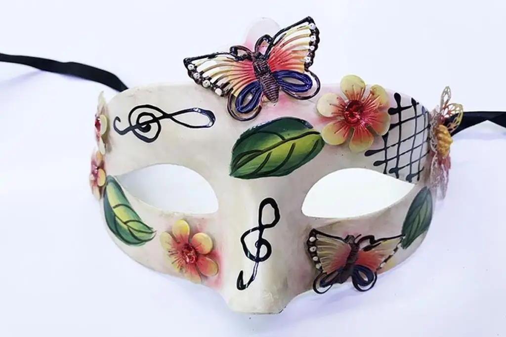 Kelebek ve Çiçek İşlemeli Venedik Maskesi Kırmızı Renk 10x18 cm Kelebek ve Çiçek İşlemeli Venedik Maskesi Kırmızı Renk 10x18 cm