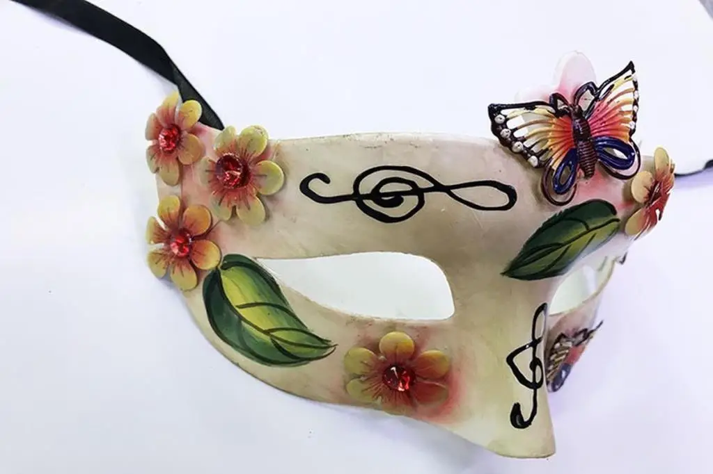 Kelebek ve Çiçek İşlemeli Venedik Maskesi Kırmızı Renk 10x18 cm Kelebek ve Çiçek İşlemeli Venedik Maskesi Kırmızı Renk 10x18 cm