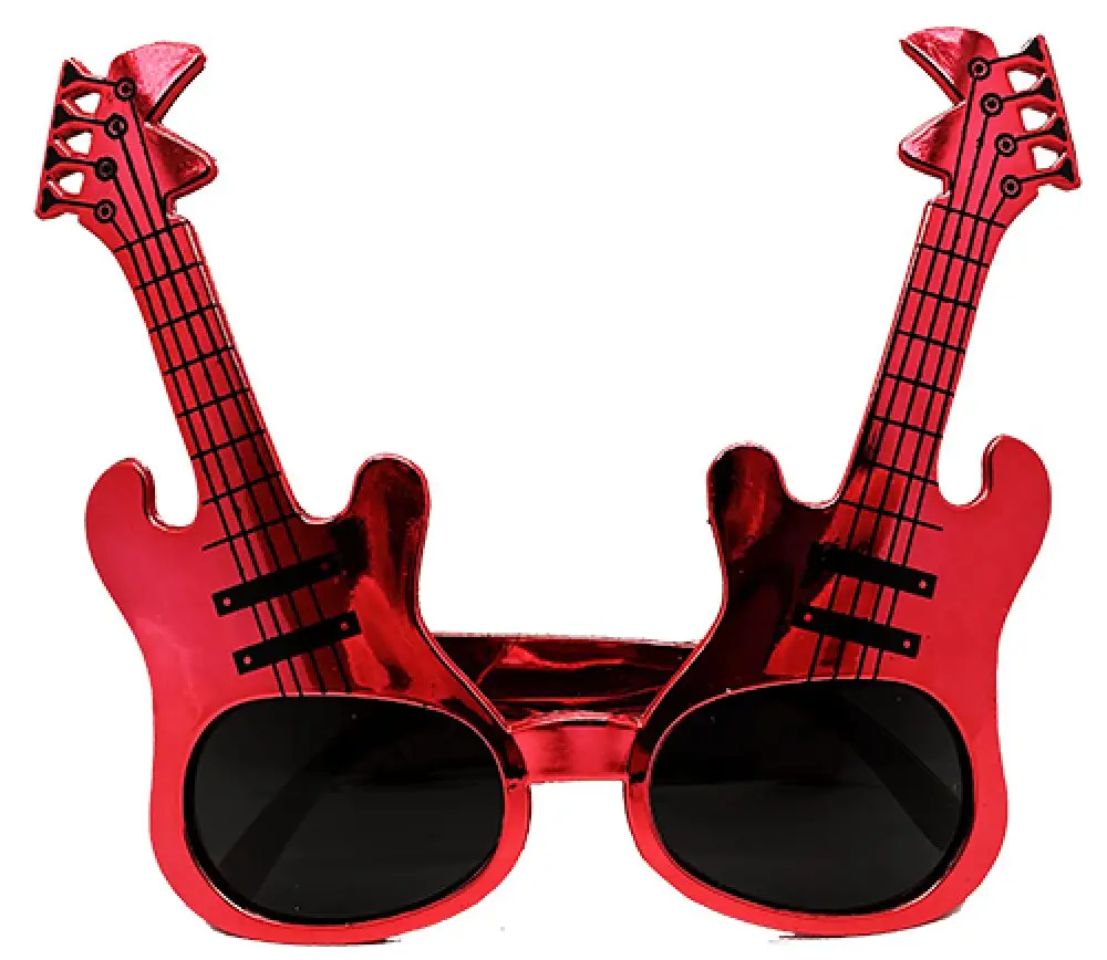 Kırmızı Renk Rockn Roll Gitar Şekilli Parti Gözlüğü 15x15 cm Kırmızı Renk Rockn Roll Gitar Şekilli Parti Gözlüğü 15x15 cm