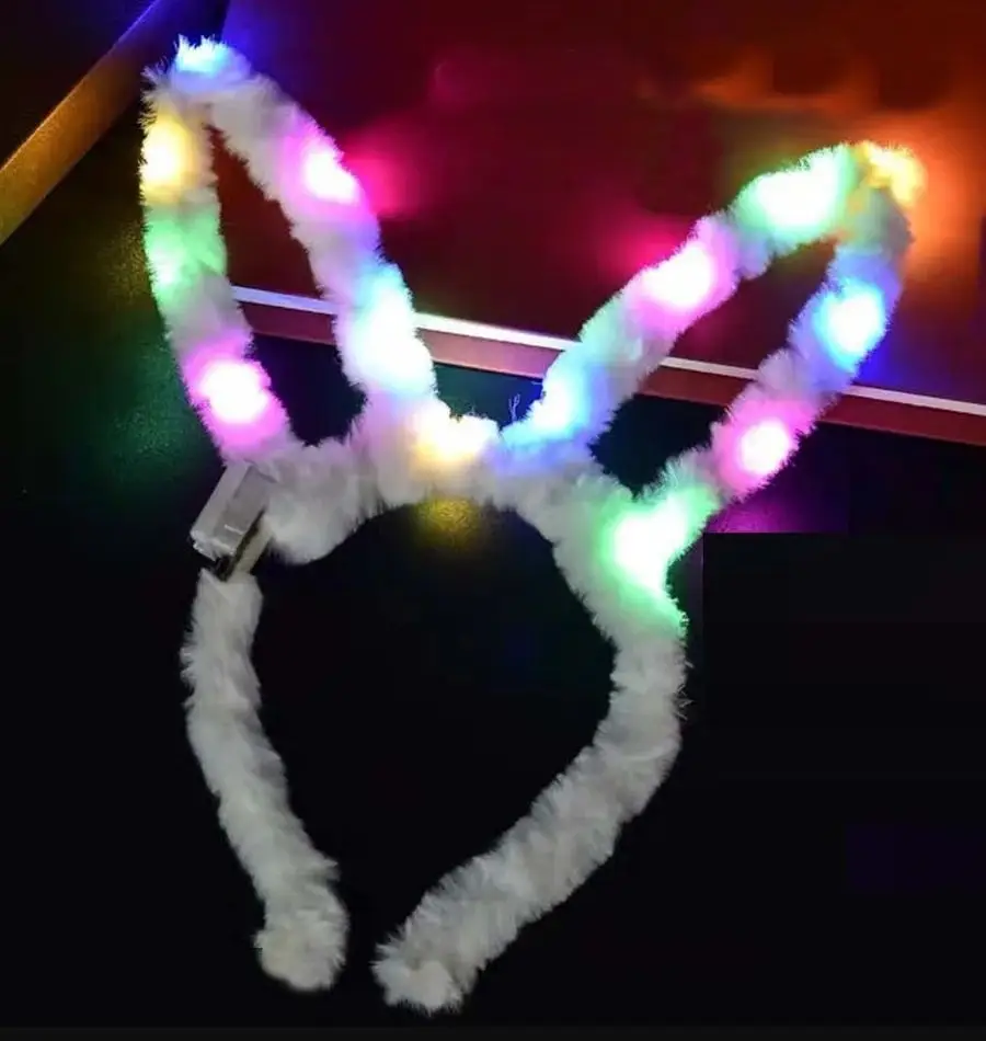 Led Işıklı Peluş Pofuduk Tavşan Kulak Tavşan Taç Beyaz 17X23 cm Led Işıklı Peluş Pofuduk Tavşan Kulak Tavşan Taç Beyaz 17X23 cm