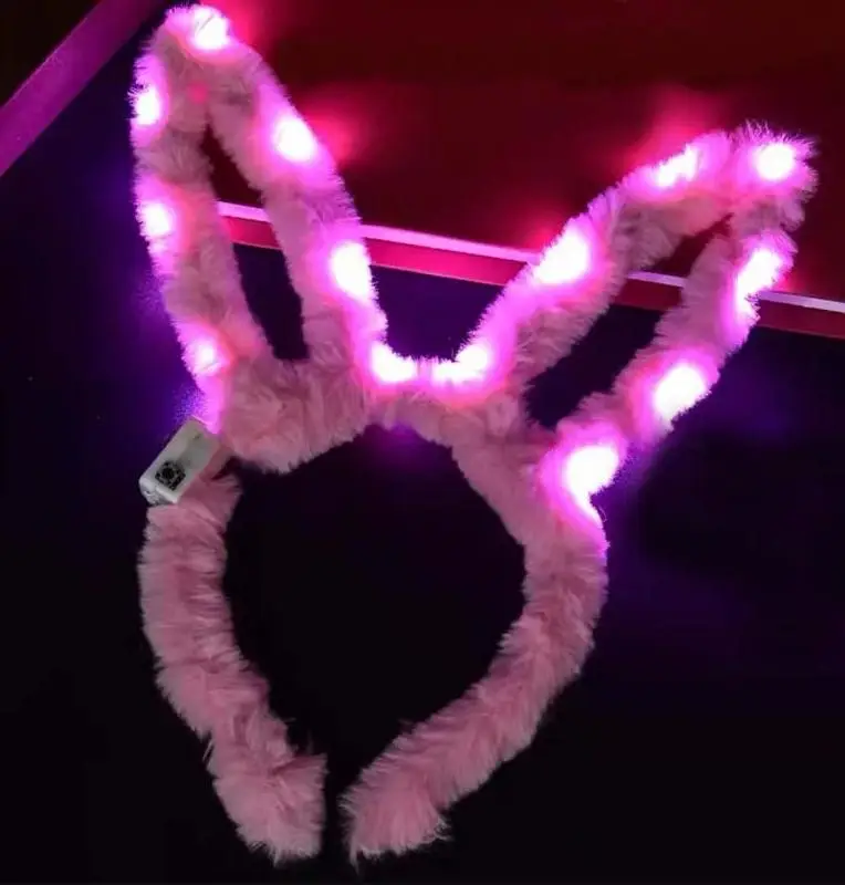 Led Işıklı Peluş Pofuduk Tavşan Kulak Tavşan Taç Pembe 17X23 cm Led Işıklı Peluş Pofuduk Tavşan Kulak Tavşan Taç Pembe 17X23 cm