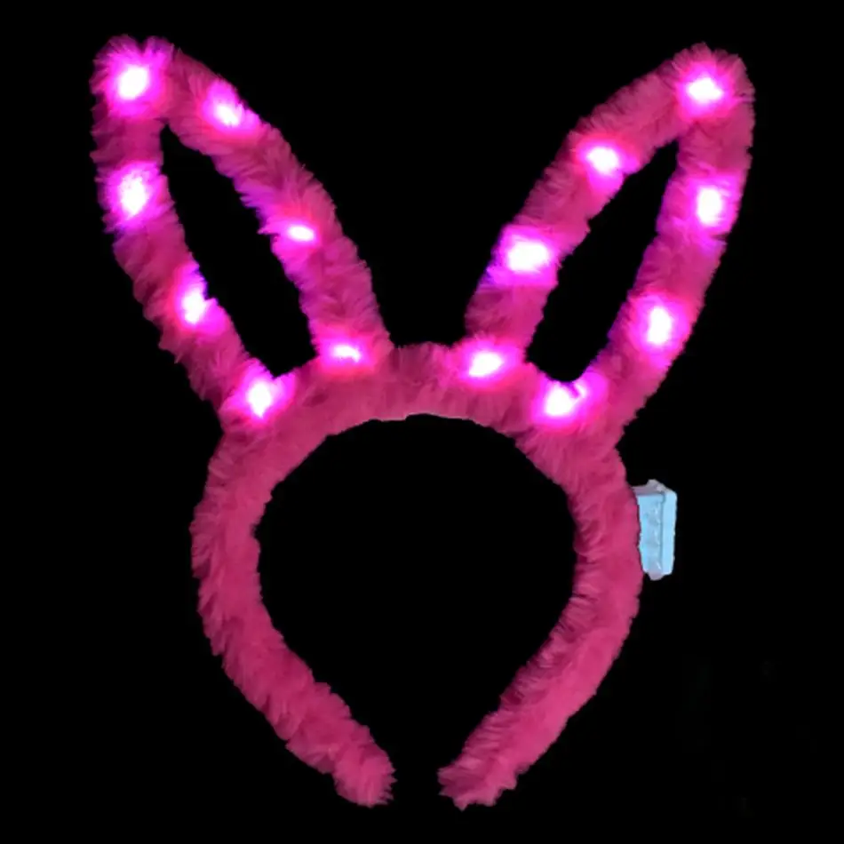 Led Işıklı Peluş Pofuduk Tavşan Kulak Tavşan Taç Şeker Pembesi 17X23 cm Led Işıklı Peluş Pofuduk Tavşan Kulak Tavşan Taç Şeker Pembesi 17X23 cm