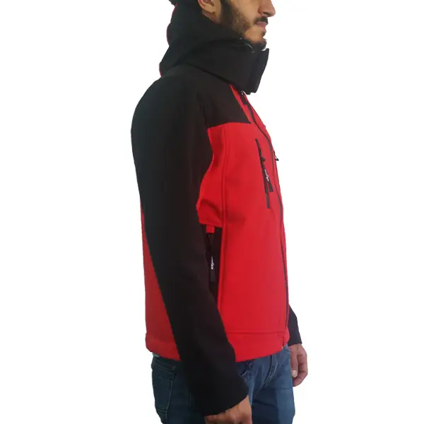 Lemigo Softshell Kapşonlu Mont Kırmızı-Lacivert Lemigo Softshell Kapşonlu Mont Kırmızı-Lacivert