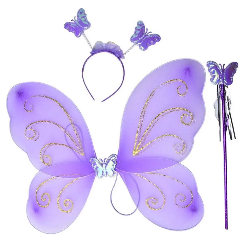 Lila Renk Kelebek Kanadı Tacı ve Sopası 50x37 cm Lila Renk Kelebek Kanadı Tacı ve Sopası 50x37 cm