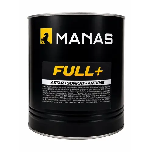 Manas Full+ Kendinden Astarlı Pas Önleyici Boya 2.5 Lt Vişne Ral 3004