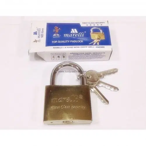 Marelli titanyum kaplı sarı asma kilit 63 mm