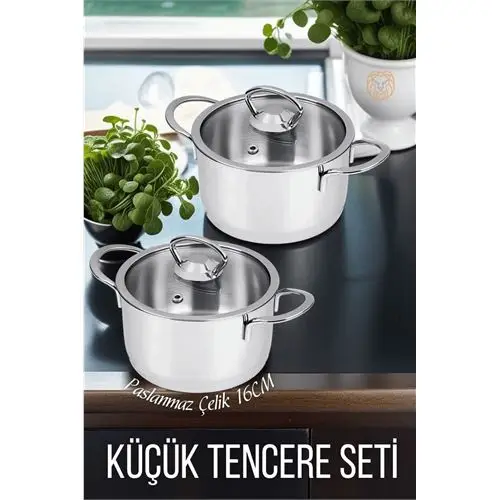 ModaCar 2 li Paslanmaz Çelik Tencere Seti 16 cm ModaCar 2 li Paslanmaz Çelik Tencere Seti 16 cm