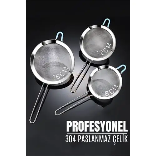 ModaCar 3 Boy Süzgeç Seti 304 Paslanmaz Çelik Spiderweb Design ModaCar 3 Boy Süzgeç Seti 304 Paslanmaz Çelik Spiderweb Design