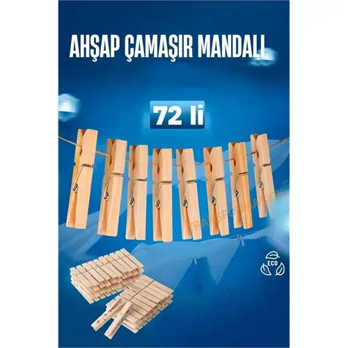 ModaCar Ahşap Çamaşır Mandalı 72 ADET ModaCar Ahşap Çamaşır Mandalı 72 ADET
