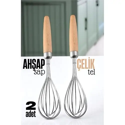ModaCar Ahşap Saplı Çelik Çırpıcı - Yumurta ve Sos Çırpıcı, Mutfak Çırpıcısı, Çırpma Teli ModaCar Ahşap Saplı Çelik Çırpıcı - Yumurta ve Sos Çırpıcı, Mutfak Çırpıcısı, Çırpma Teli