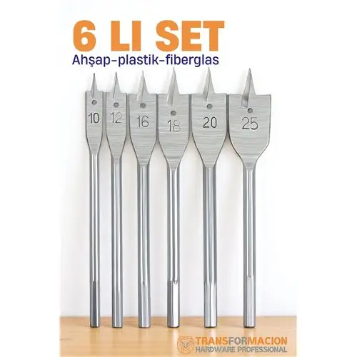 Modacar Ahşap Yaprak Matkap Ucu Seti - Plastik Fiberglas Ahşap Delik Açma Panç Seti Modacar Ahşap Yaprak Matkap Ucu Seti - Plastik Fiberglas Ahşap Delik Açma Panç Seti