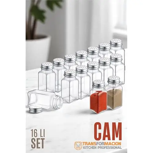 Modacar Cam Tuzluk Biberlik Karabiberlik 16 lı SET Modacar Cam Tuzluk Biberlik Karabiberlik 16 lı SET