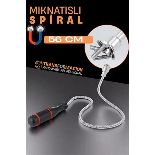 Modacar Esnek Manyetik Toplama Aracı - Mıknatıslı Spiralli Çubuk Metal Vida Civata Somun Arama Çubuğu Modacar Esnek Manyetik Toplama Aracı - Mıknatıslı Spiralli Çubuk Metal Vida Civata Somun Arama Çubuğu