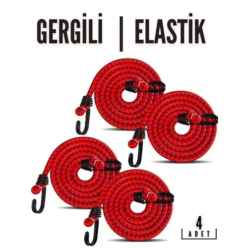ModaCar Gergili Bagaj Lastiği 2 Kancalı 4 lü PAKET ModaCar Gergili Bagaj Lastiği 2 Kancalı 4 lü PAKET