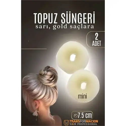 Modacar GOLD Mini Saç Topuz Süngeri 2 ADET 7.5 CM Çap 3 cm Kalınlık Modacar GOLD Mini Saç Topuz Süngeri 2 ADET 7.5 CM Çap 3 cm Kalınlık