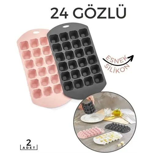 ModaCar Hızlı Buz Kalıbı 2 li 24 Bölme Esnek Silikon Sauvage Design ModaCar Hızlı Buz Kalıbı 2 li 24 Bölme Esnek Silikon Sauvage Design